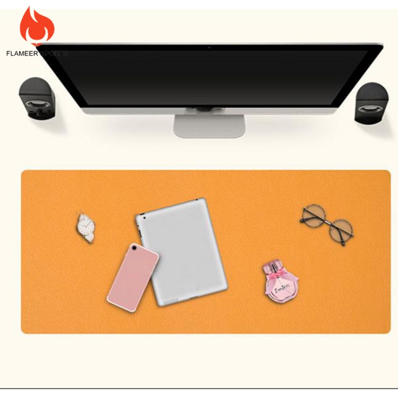 Flameer Sports  Double Side Office Desk Pad, Waterproof PU Leather Mouse Pad, Dual Use Pad