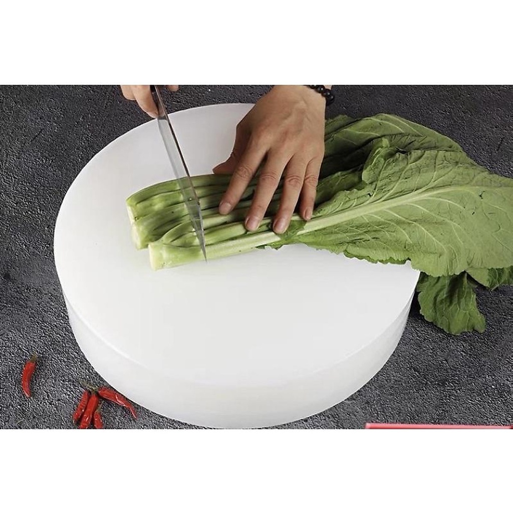 Thớt nhựa tròn công nghiệp đường kính 40cm x dày 10cm.