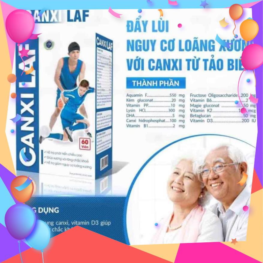 TĂNG CHIỀU CAO ❤️CHÍNH HÃNG👍 giảm loãng xương , bổ sung canxi từ tảo biển giúp xương chắc khỏe - CANXI LAF 60 VIÊN | Thế Giới Skin Care