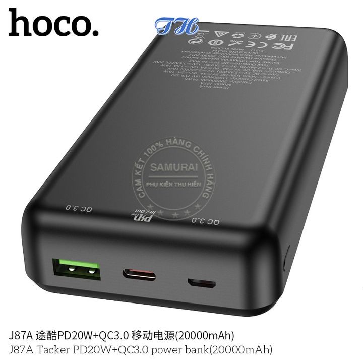 Pin Sạc dự phòng Hoco J87A 20.000mah sạc nhanh QC 3.0 và PD 20W