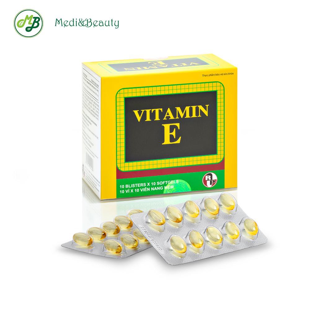 Viên uống Đẹp da, Chống lão hóa, Tái tạo da, Sáng da VITAMIN E  - MediBeauty hộp 100 viên
