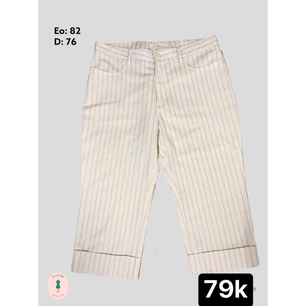 QUẦN LỬNG TRẮNG SỌC ĐEN BASIC [SECONDHAND ĐỒ SI TUYỂN]