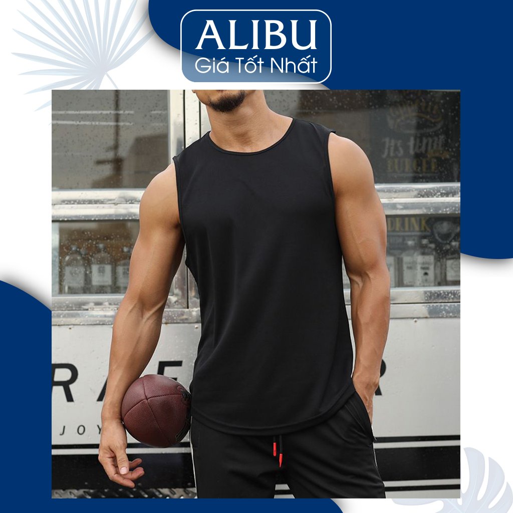 Áo thun nam ba lỗ cotton 85%, phong cách hàn kiểu dáng thể thao tanktop  co giãn 4 chiều -  ALIBU