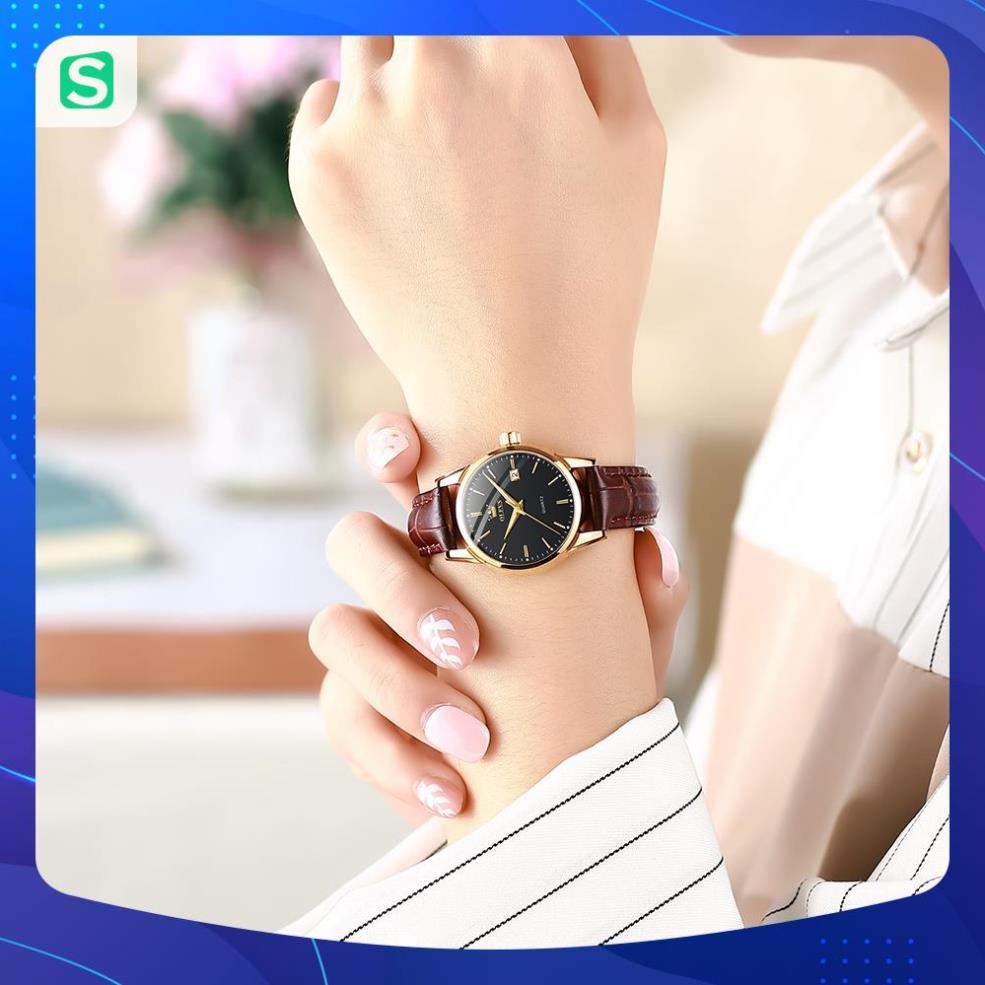Đồng hồ nữ thương hiệu olevs,chống vô nước,chống xước,dạ quang ban đêm,dây da cao cấp thời trang,BH 12th