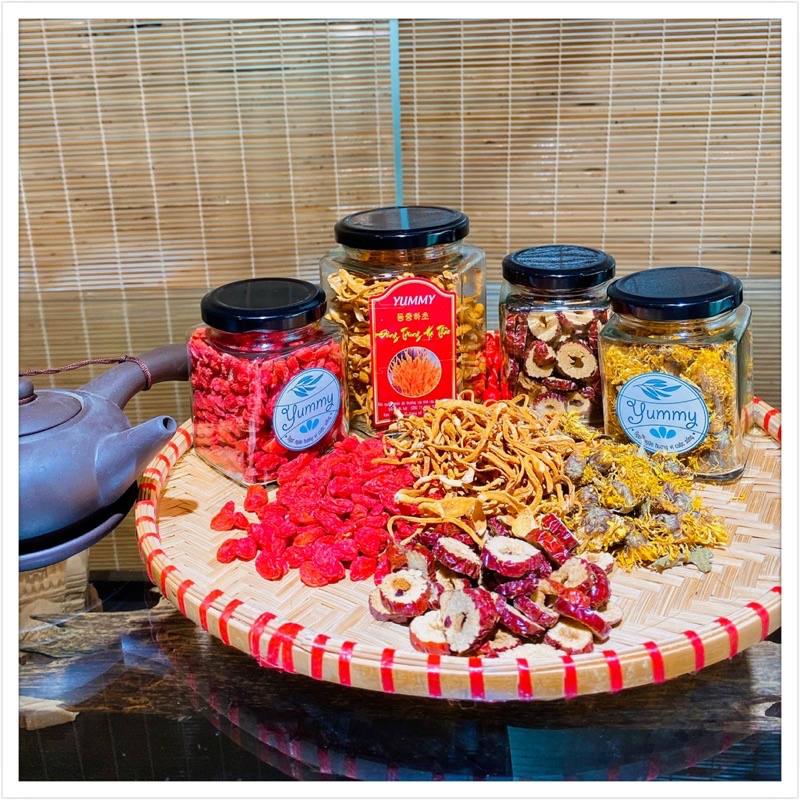Đông Trùng Hạ Thảo Yummy Set Táo Đỏ,Kỳ Tử ,Hoa Cúc Cao Cấp Công Nghệ Số 1 Hàn Quốc