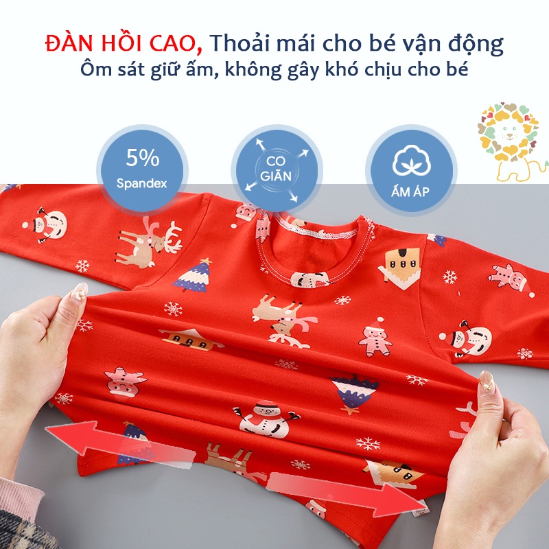 Quần áo trẻ em mùa đông bộ nỉ mặc nhà bé gái bộ đồ noel bé trai in hình ngộ nghĩnh mẫu mới 2022