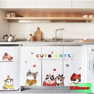 Decal dán tường mèo cute