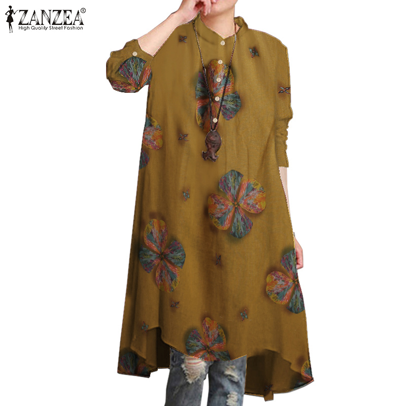 Áo ZANZEA Tay Dài Phong Cách Vintage Thời Trang Cá Tính Dành Cho Nữ