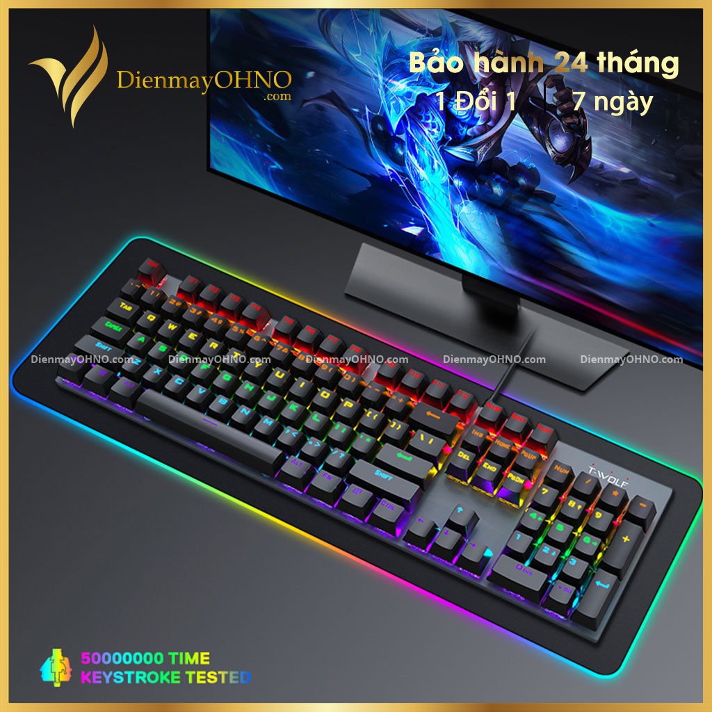 Bàn Phím Gaming T-WOLF T17 Chính Hãng Bàn Phím PC Máy Tính Bàn Laptop Cơ Chơi Game Đèn Led RGB Có Dây – Điện Máy OHNO