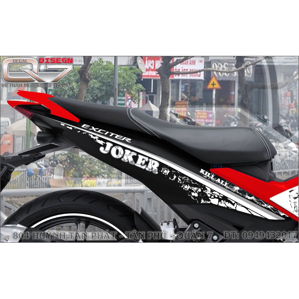 TEM RỜI EXCITER 150 TRẮNG ĐỎ ĐEN