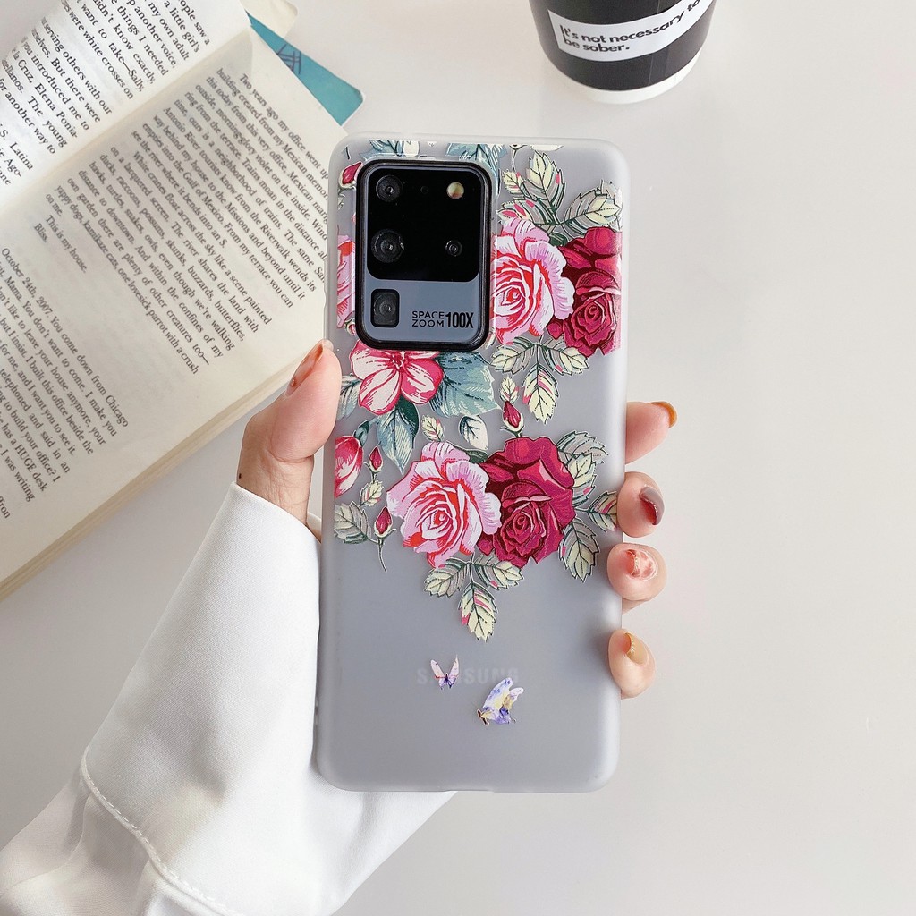 Ốp Lưng Tpu Mềm In Hoa 3d Cho Samsung Galaxy S20 Ultra S21 S20 Plus S21 Ultra