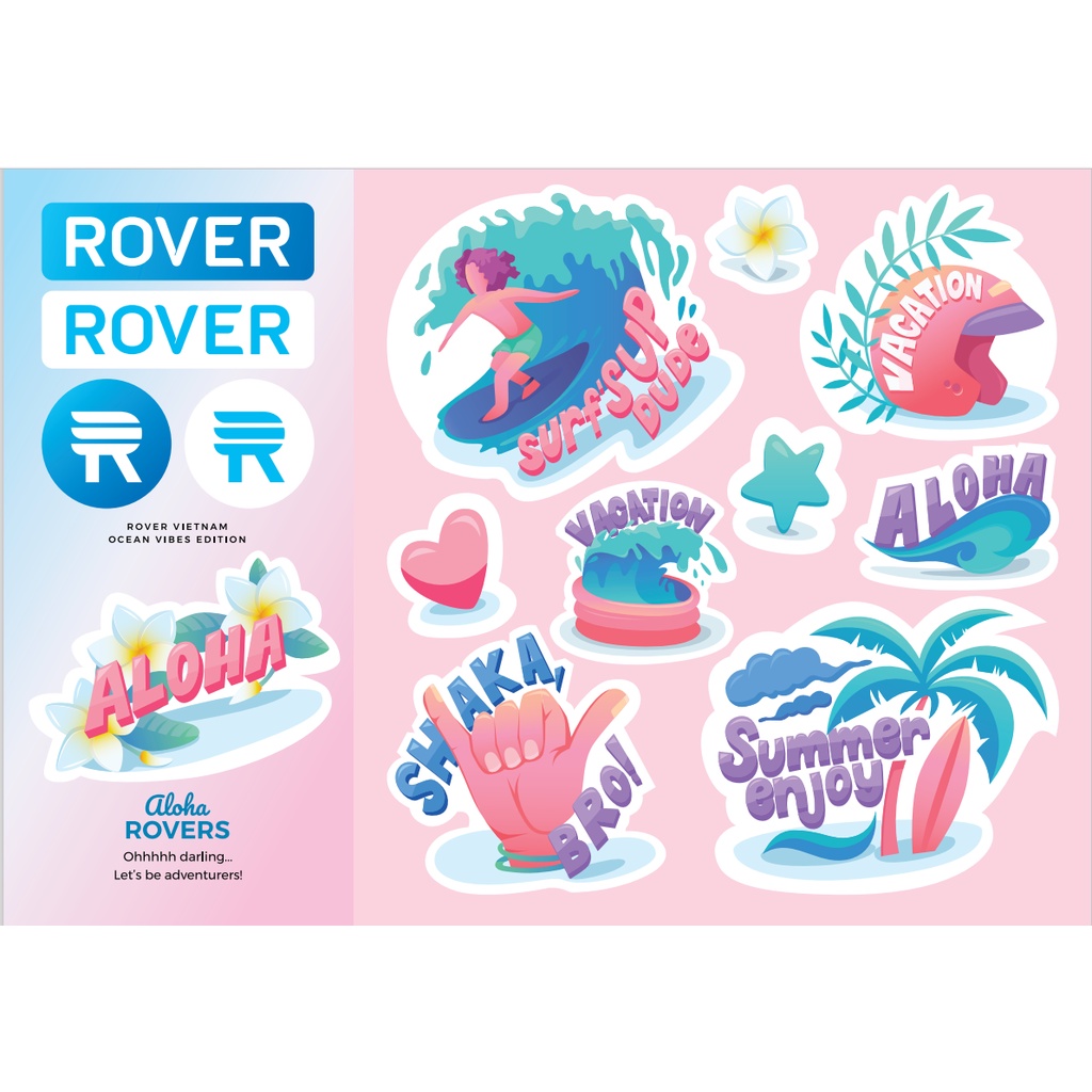 Sticker dán trang trí- Màu sắc năng động- Chống Nước - Rover