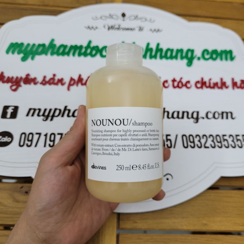 DẦU GỘI XẢ PHỤC HỒI HƯ TỔN CHO TÓC LÀM HÓA CHẤT DAVINES NOUNOU 250ML