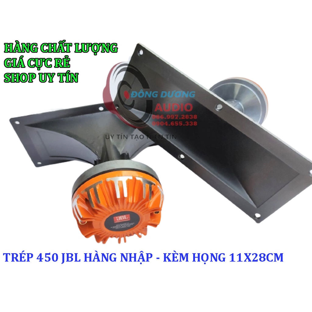 BỘ 2 CỦ KÈN 450 JBL CHINA TỪ 120 COIL 44,4 ĐỒNG TRÒN KÈM 2 HỌNG 11X28 - TẶNG 2 TỤ SỊN