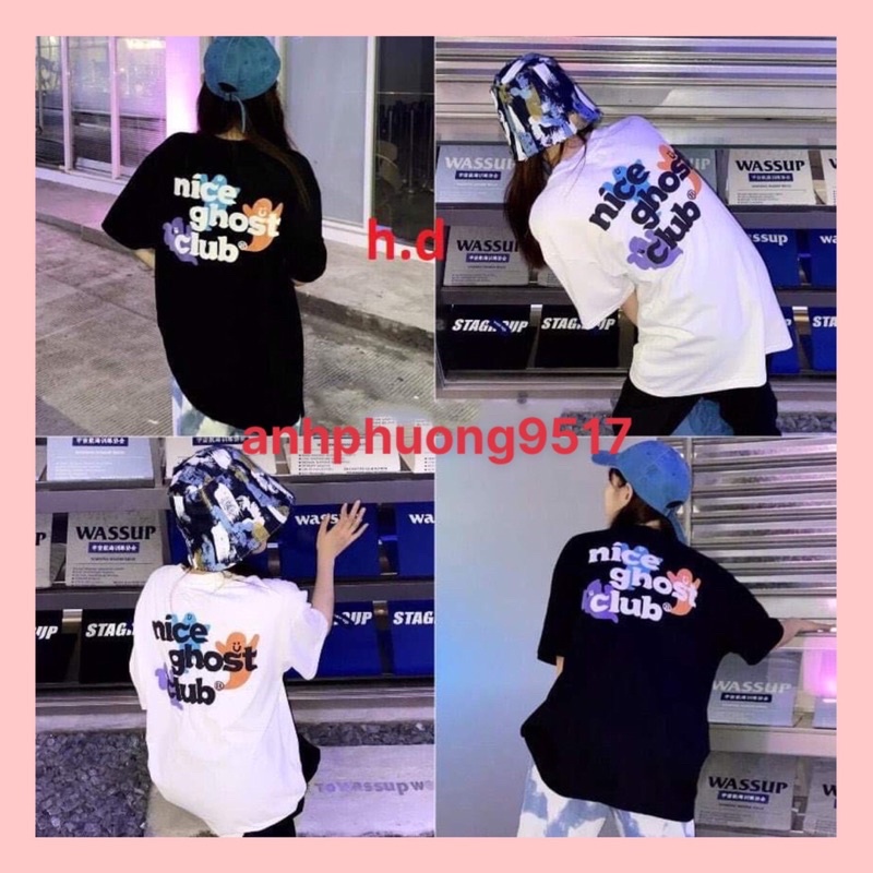 Áo thun Nice Ghost🦋 chất cotton mềm mịn🦋form thụng tay lỡ🦋dáng unisex🦋freesize nam nữ cá tính Hè