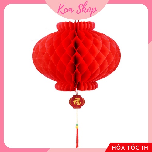 Đèn lồng đỏ, đèn lồng chữ Phúc size nhỏ 10-25cm chống nước trang trí lễ cưới, Tết, trung thu - Kem Shop K299