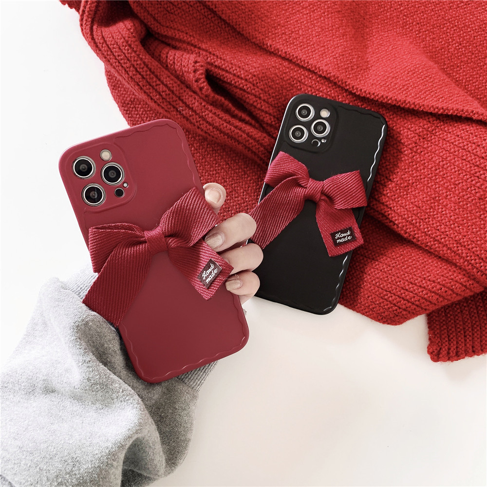 Ốp điện thoại họa tiết nơ bảo vệ camera chống sốc IPhone 12pro max 12mini 11Pro Max XS Max XR SE 2020 7 8 Plus | BigBuy360 - bigbuy360.vn