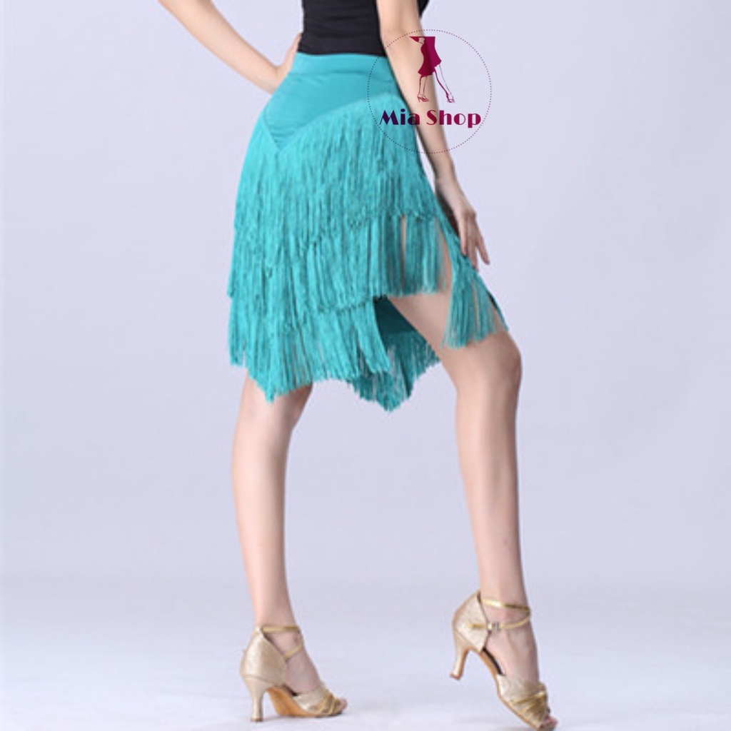 Chân Váy Khiêu Vũ Tua Rua Loại 1 Vát Nhọn Xẻ 2 Bên