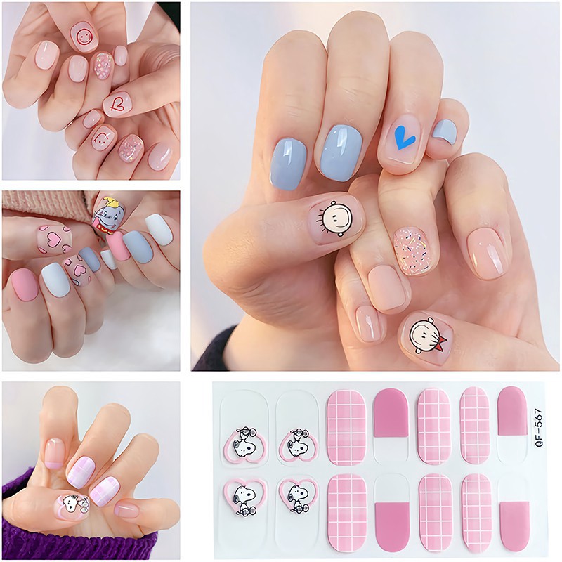 [Hàng mới về] Miếng Dán Trang Trí Móng Họa Tiết Hoạt Hình 3d Chống Thấm Nước