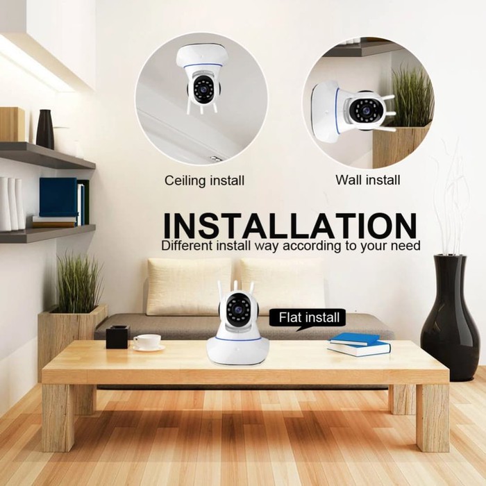 Camera Ip Hồng Ngoại Ht-Smart Cctv Camera 3 Ăng Ten