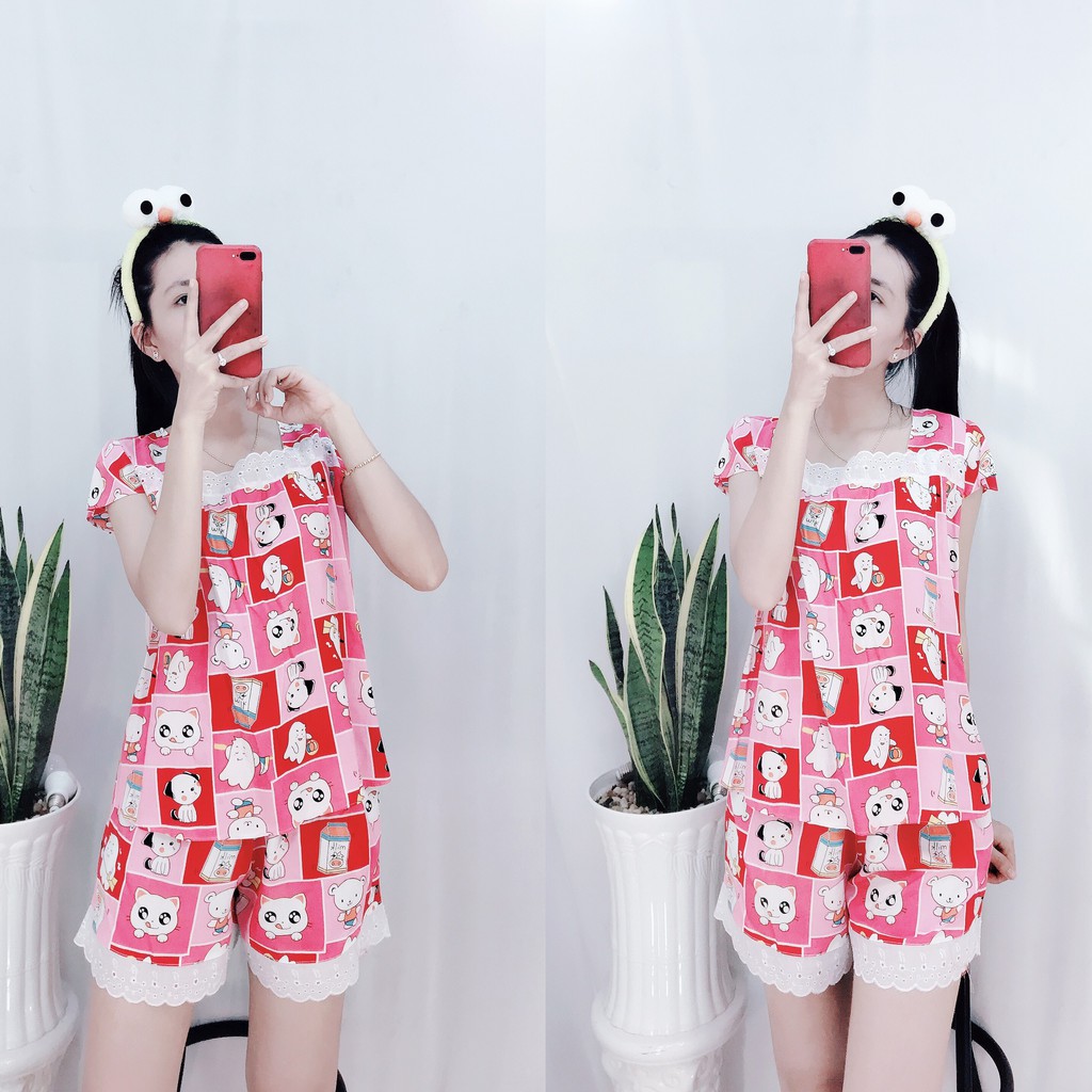 Đồ Ngủ Nữ Lụa Tole Xinh Mặc Nhà Pijama Mát Mịn Xinh | BigBuy360 - bigbuy360.vn