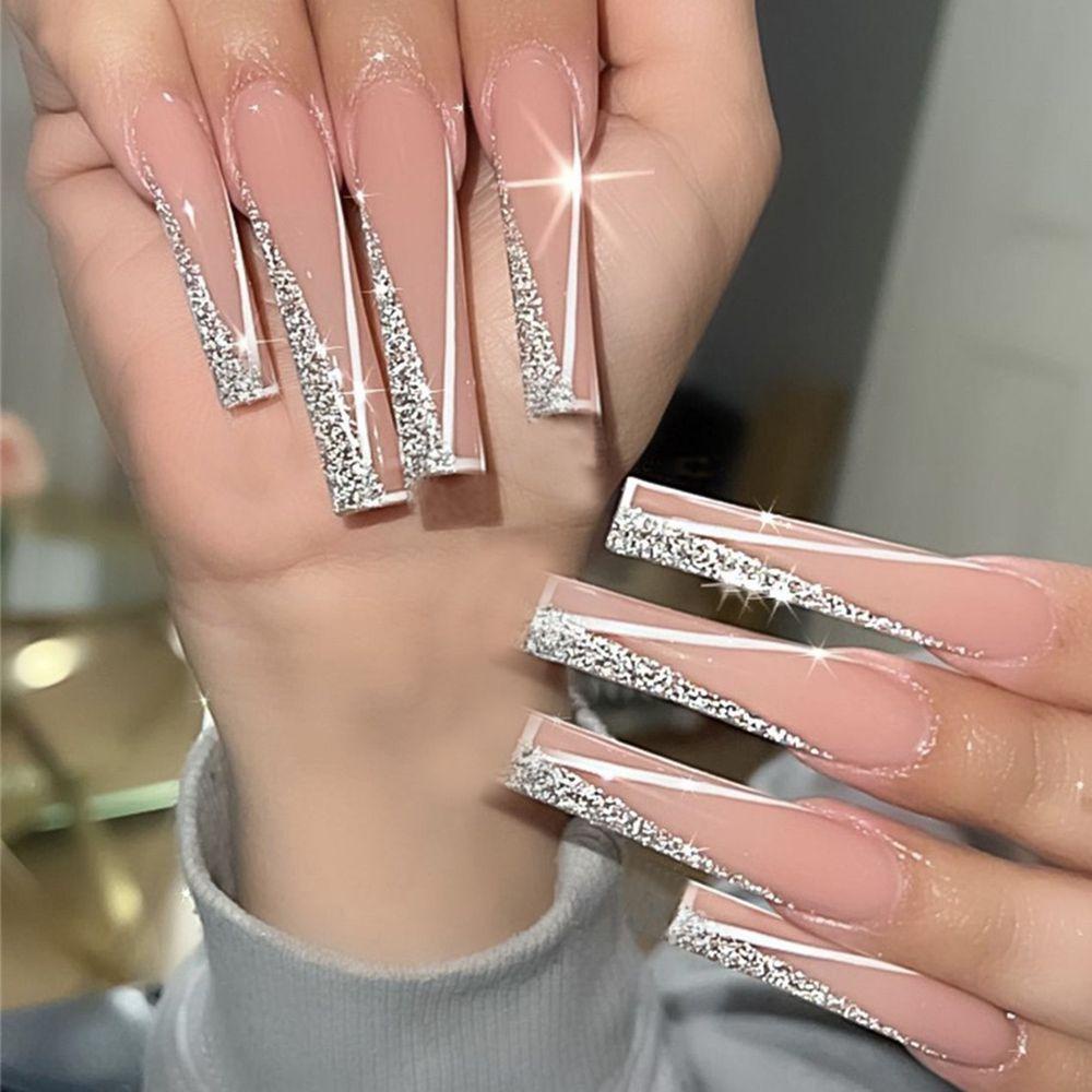 Set 24 Móng Tay Giả Lấp Lánh Cho Nữ