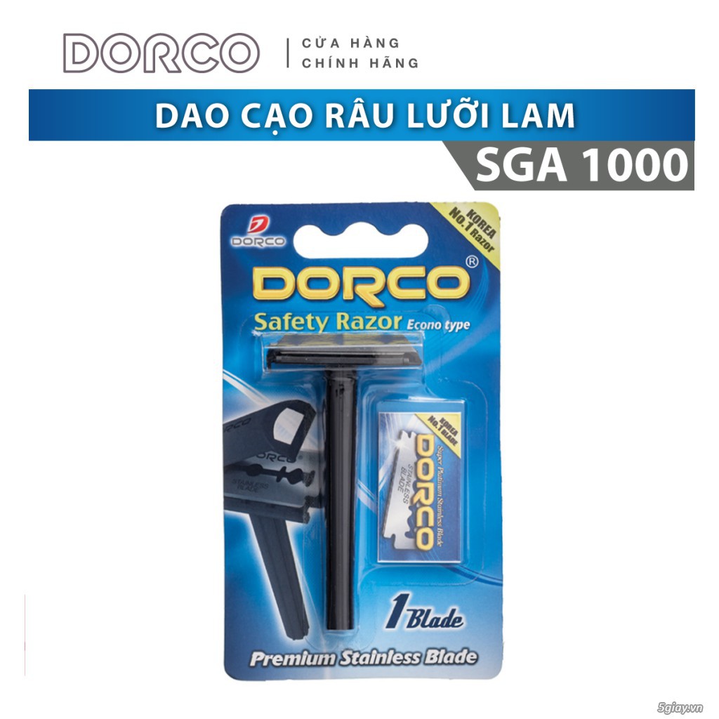1 CÂY Dao Cạo Râu cán đen thay lưỡi lam Dorco HÀN QUỐC SGA1000