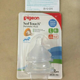 Núm ty Pigeon 1 vỉ gồm 2 núm bình cổ rộng