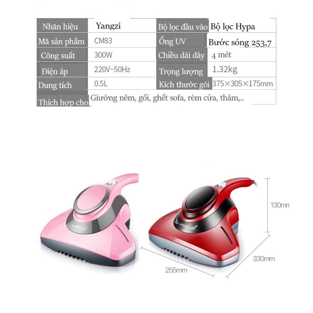 Máy Hút Bụi Đệm Giường Diệt Khuẩn UV Zangzi Cho Nệm Giường Thảm Sofa Công Suất Lớn - LAVITA
