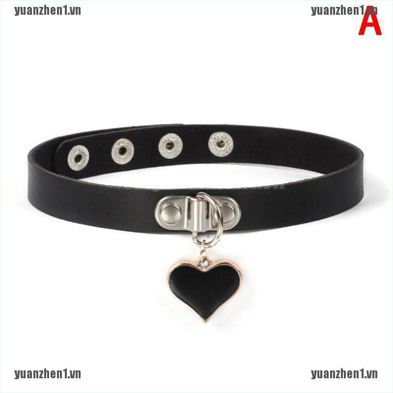 Vòng cổ Choker dây da PU phong cách Punk Gothic cá tính cho nữ