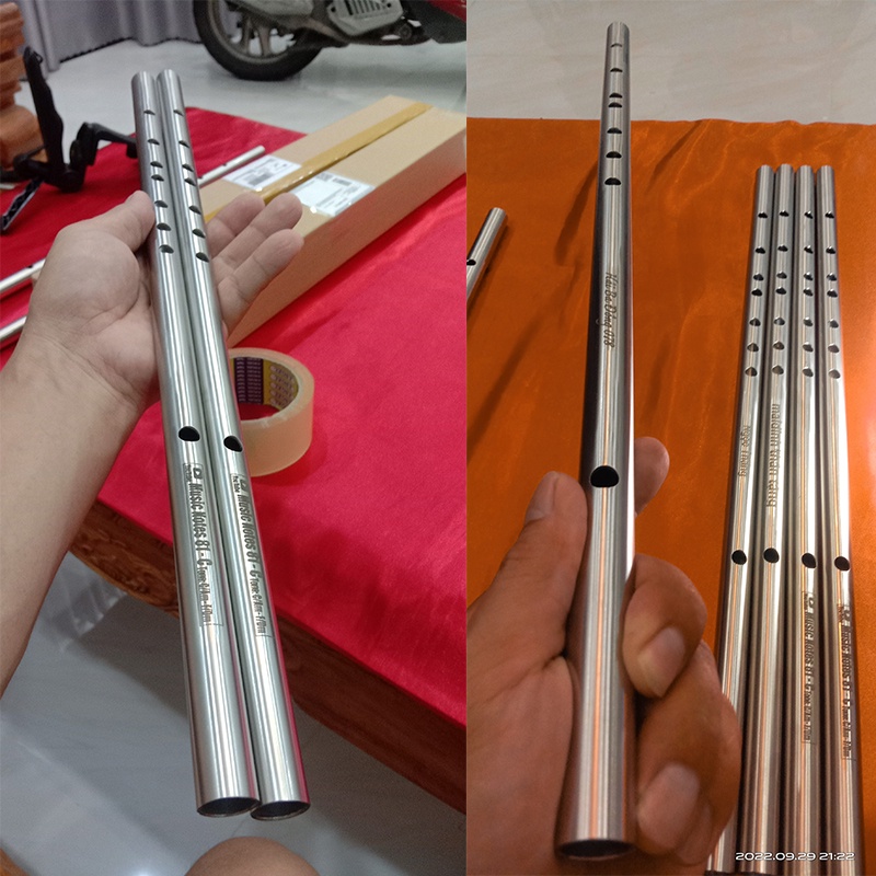 Sáo C5 inox 304 cao cấp không rỉ chuẩn tone dễ thổi, hay như sáo trúc, khắc laser các tone sang trọng đáng tiền