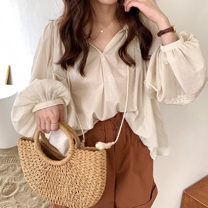 [ẢNH THẬT/SẴN] Áo Babydoll Tay Bồng Chiffon Ullzzang
