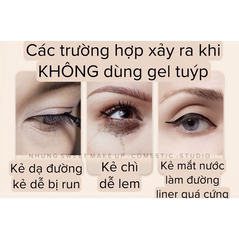 GEL KẺ MẮT dạng tuýp - Sản phẩm gel kẻ mắt chống khô + bền cả ngày tẩy trang dễ dàng 👍👍