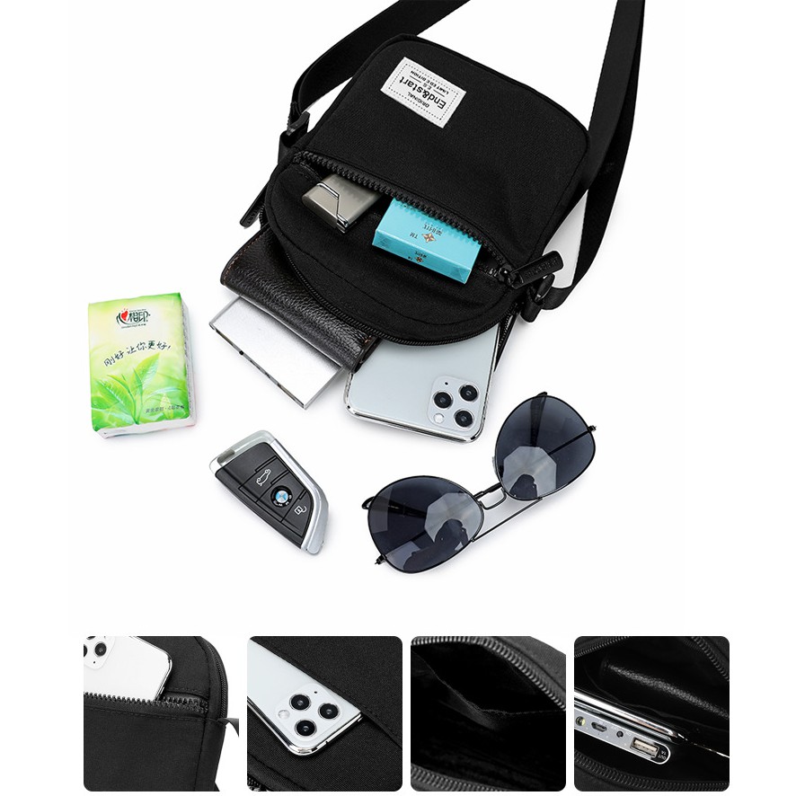 Túi đeo chéo basic messenger mini bag thời trang nam nữ unisex nhật bản TD40 | BigBuy360 - bigbuy360.vn