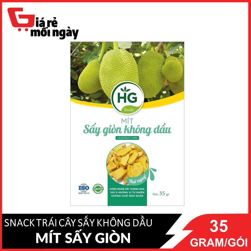 [Công nghệ sấy thăng hoa] Snack Mít sấy giòn không dầu HG túi zip 35g