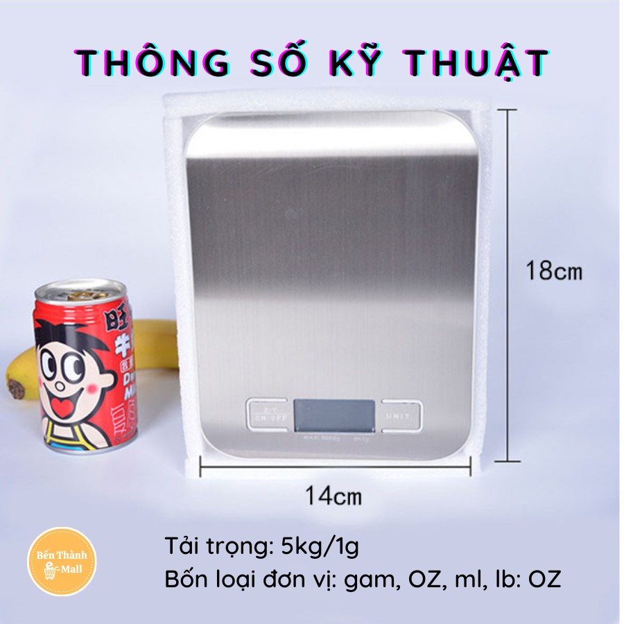 Cân Nhà Bếp LCD 5kg Tiện Dụng [Tải Trọng 1g - 5kg]