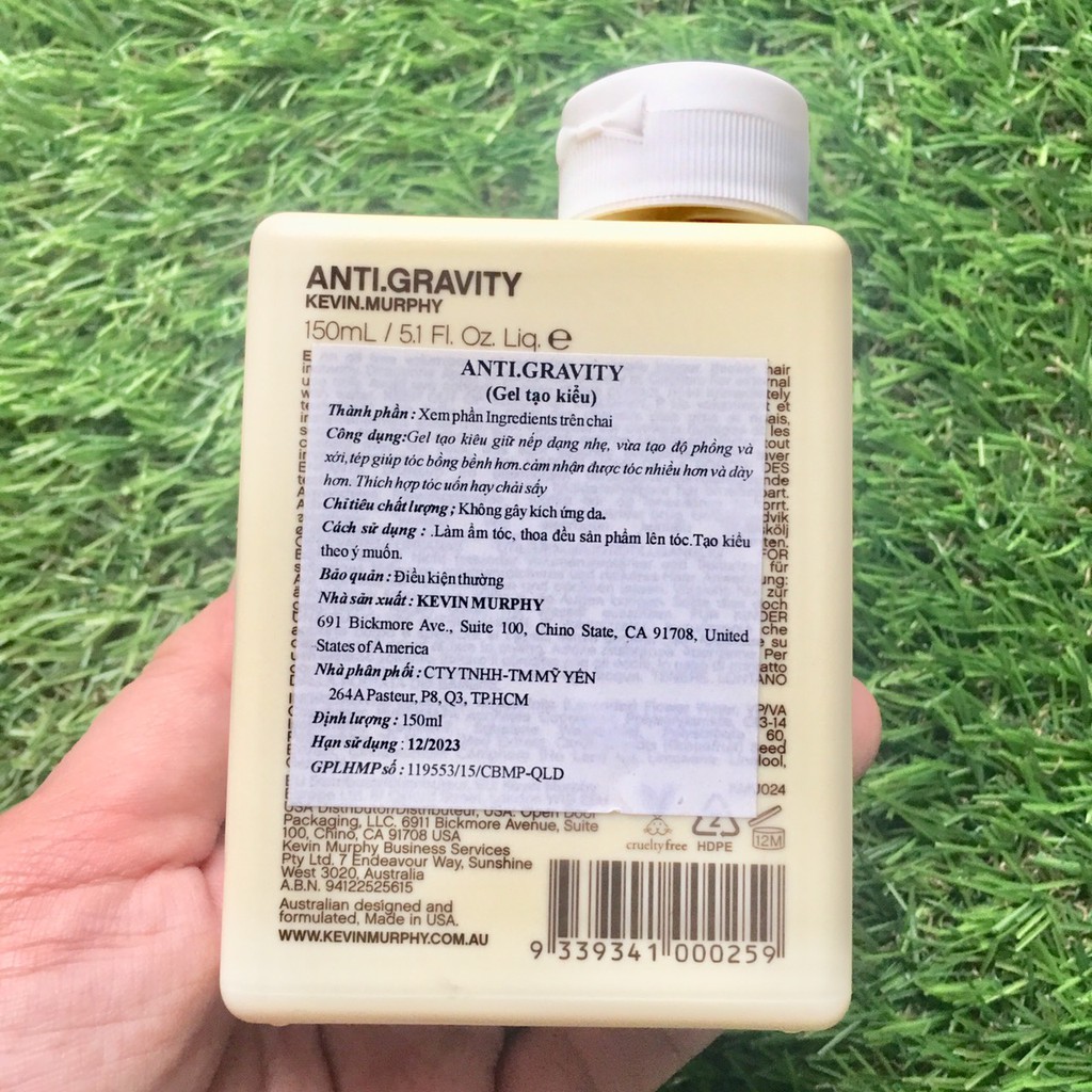 GEL TẠO KIỂU TĂNG PHỒNG NO GAS KEVIN MUROHY ANTI.GRAVITY  USA 150ML