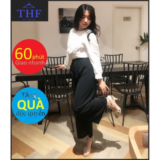 QUẦN ỐNG RỘNG DÁNG DÀI LƯNG THON, HAI LOẠI LỰA CHỌN VẢI XỐP THÁI VÀ LỤA RŨ, ĐỦ  SIZE S, M ,L, XL THF HOUSE