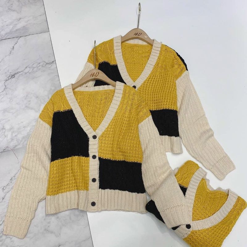 Áo khoác cardigan len dài tay phối khuy xinh xinh QC HÀNG SẴN | BigBuy360 - bigbuy360.vn