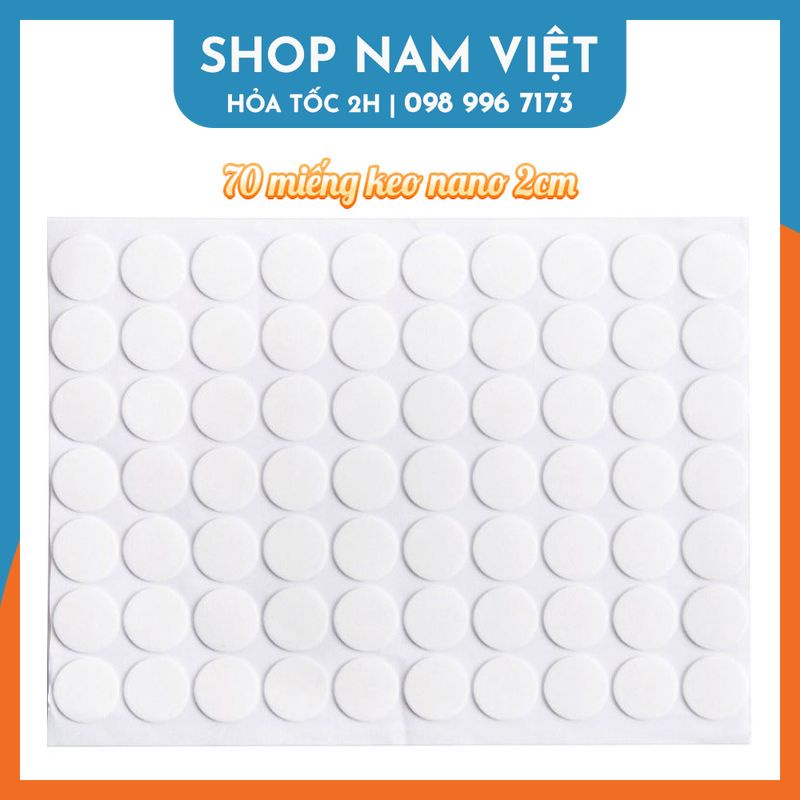 Combo 70 Miếng Keo Nano Tròn 2cm Chống Nước, Dán Mọi Vật Dụng