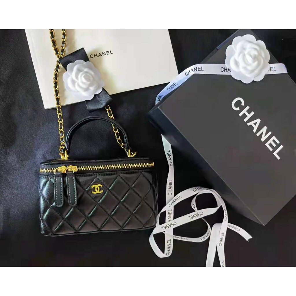 Túi xách Chan Vanity SP Fullbox có thẻ cứng Size 19 /Túi đeo chéo Chan cốp hoa trà SP Fullbox Size 19