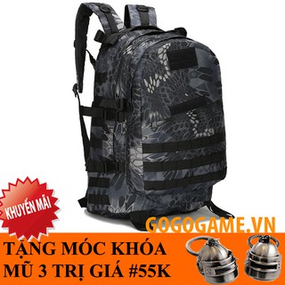 Balo 3 Pubg Size Lớn - Tặng Móc Khóa PUBG (Đen Hoa Văn)