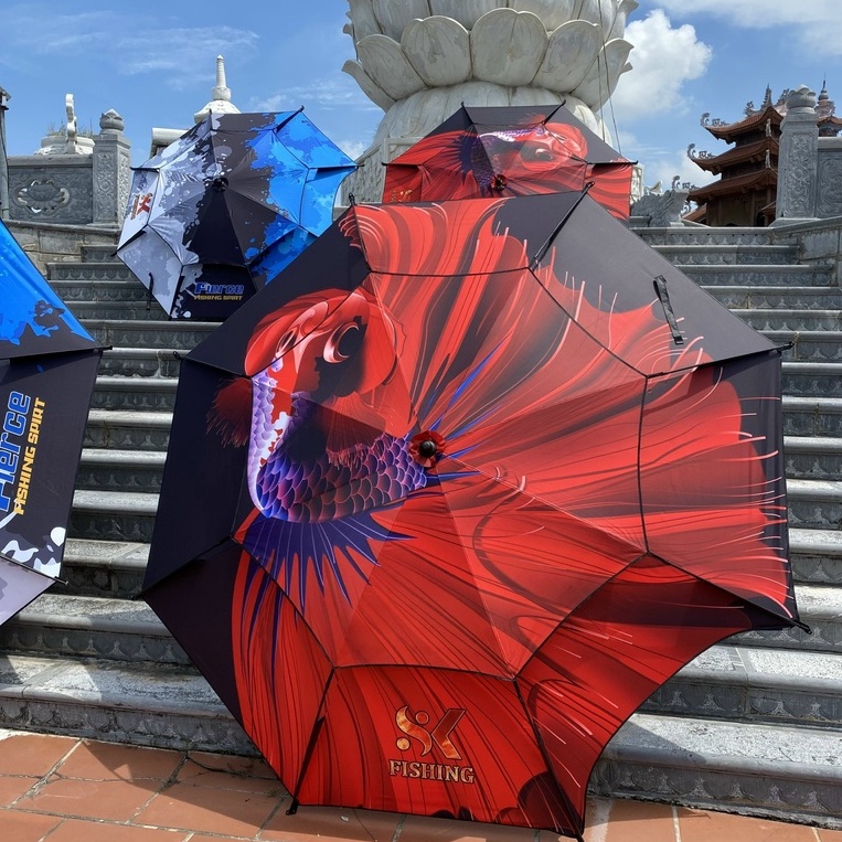 Ô Dù Câu Cá 2 Tầng SK FISHING Cá KOI - Biển Xanh Cao Cấp Sang Trọng | 2M và 2.6M - Lão Ngư Fishing