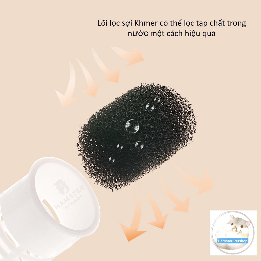 Bình pha lê kèm lọc nước cao cấp cho hamster và thú cưng nhỏ