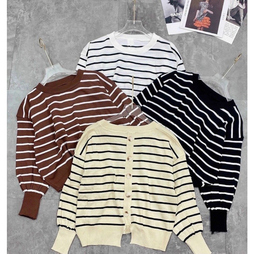 &lt;hàng giảm giá&gt; Áo len phối nút cài sau lưng siêu hot, hàng chuẩn shop nha khách *&amp;^CH5445