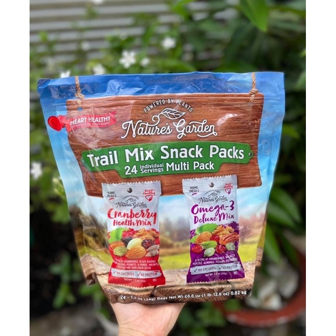 Trail mix snack packs Nature’s Garden Mỹ- bịch 24 gói-820gram