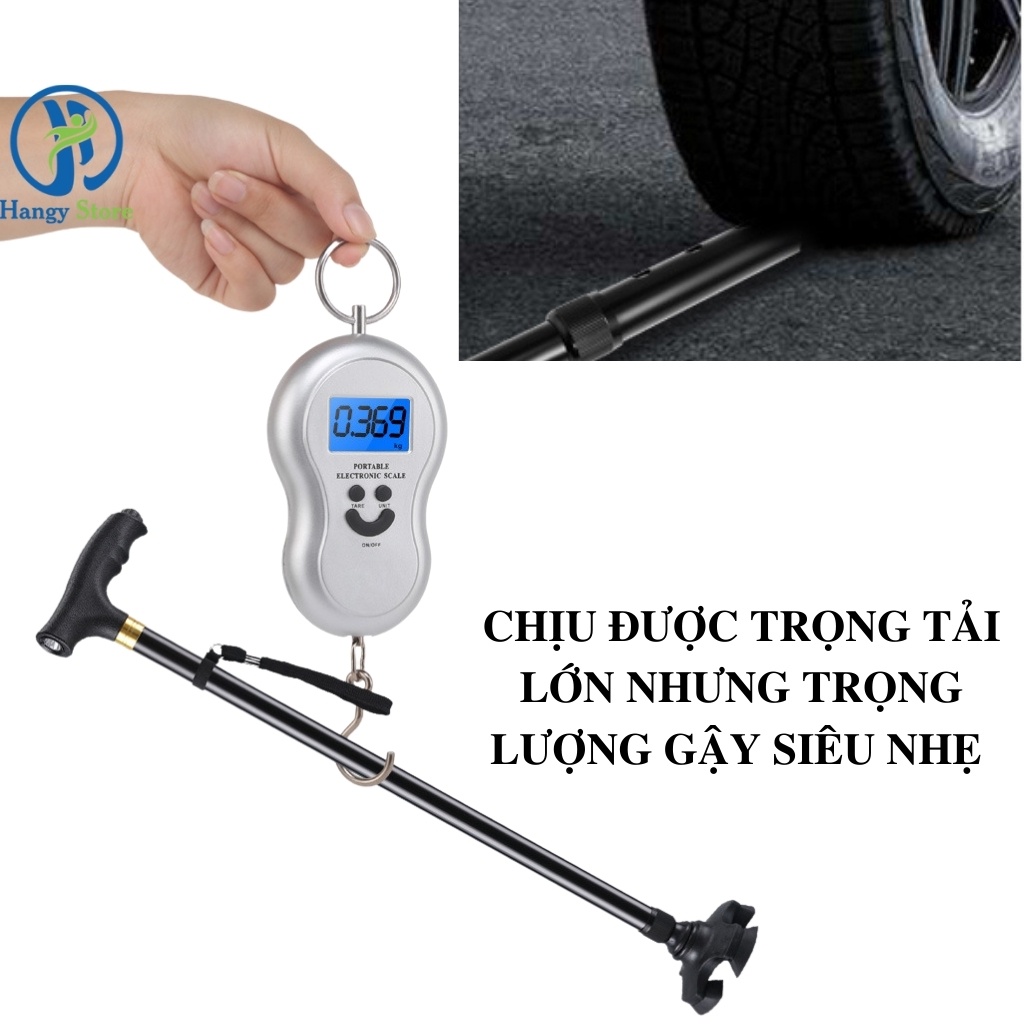 Gậy chống đa năng có đèn pin và tay cầm chống trượt cho người già giúp ông bà đi lại dễ dàng