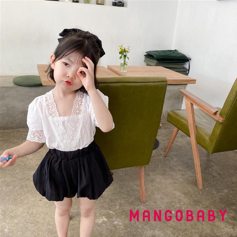 Set 2 Món Áo Tay Ngắn Phối Ren + Quần Short Thời Trang Cho Nữ