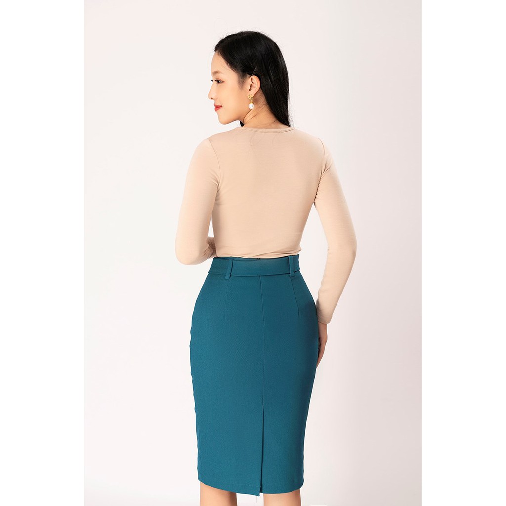 [Nhập Mã GUMATM giảm 10k cho đơn bất kì] Chân váy nữ dáng dài phối đai GUMAC đồ công sở thanh lịch VB1242 | BigBuy360 - bigbuy360.vn