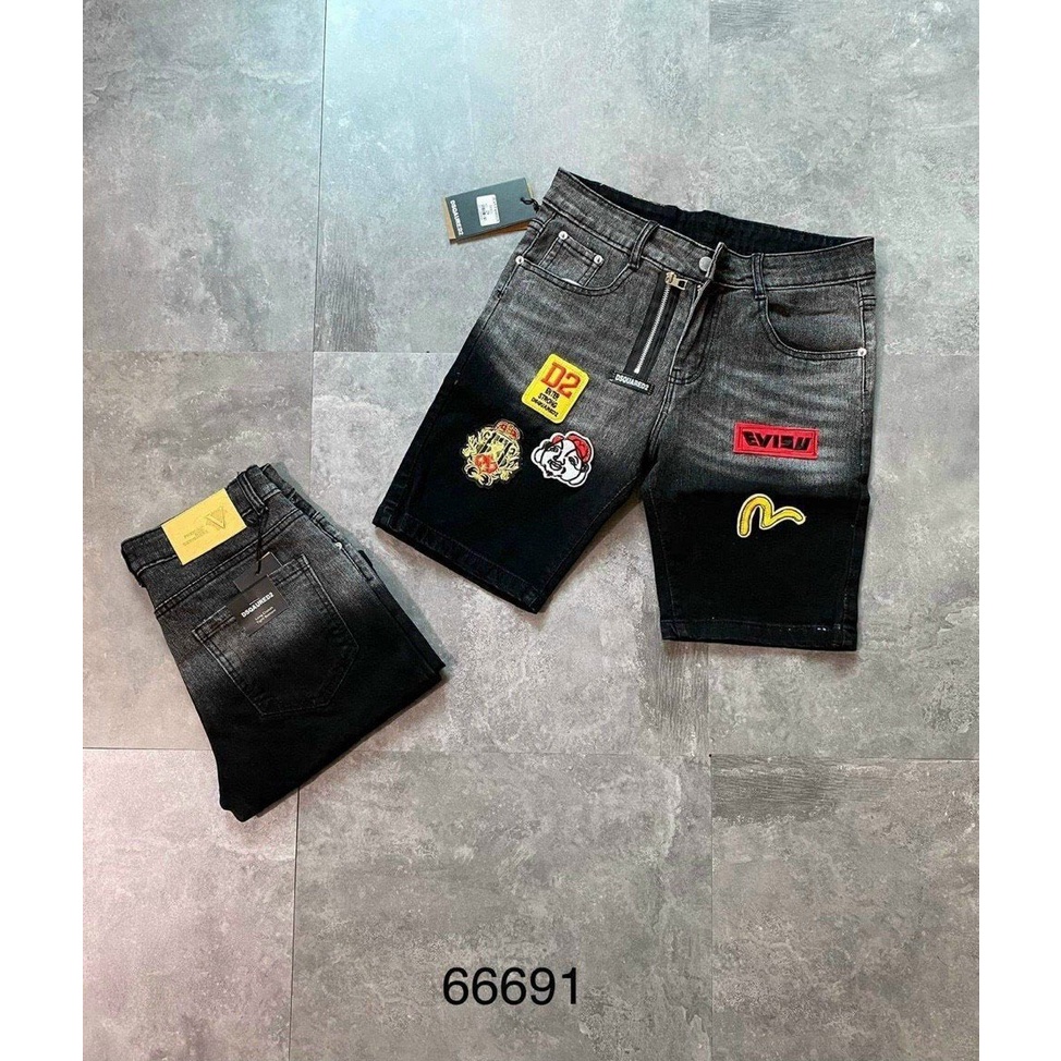 Quần short jean nam vá da hàng QUẢNG CHẤU chất jean co dãn mẫu mới trend chuẩn shop giá rẻ